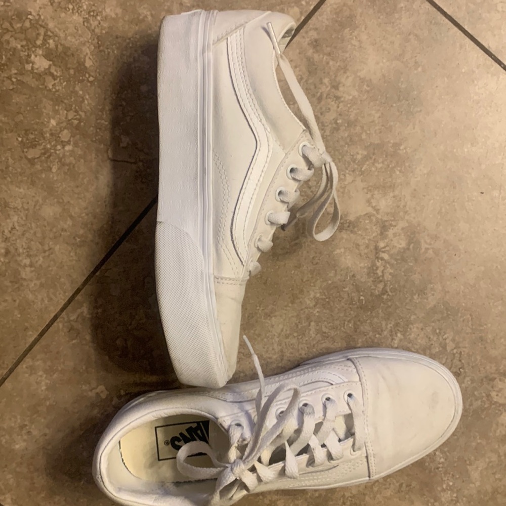 Vans platform white sneakers. Size 7.5